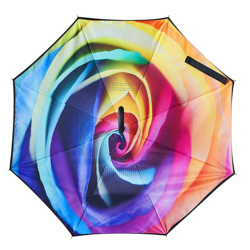 Handle Windproof Reverse Invert Umbrella - Image 3