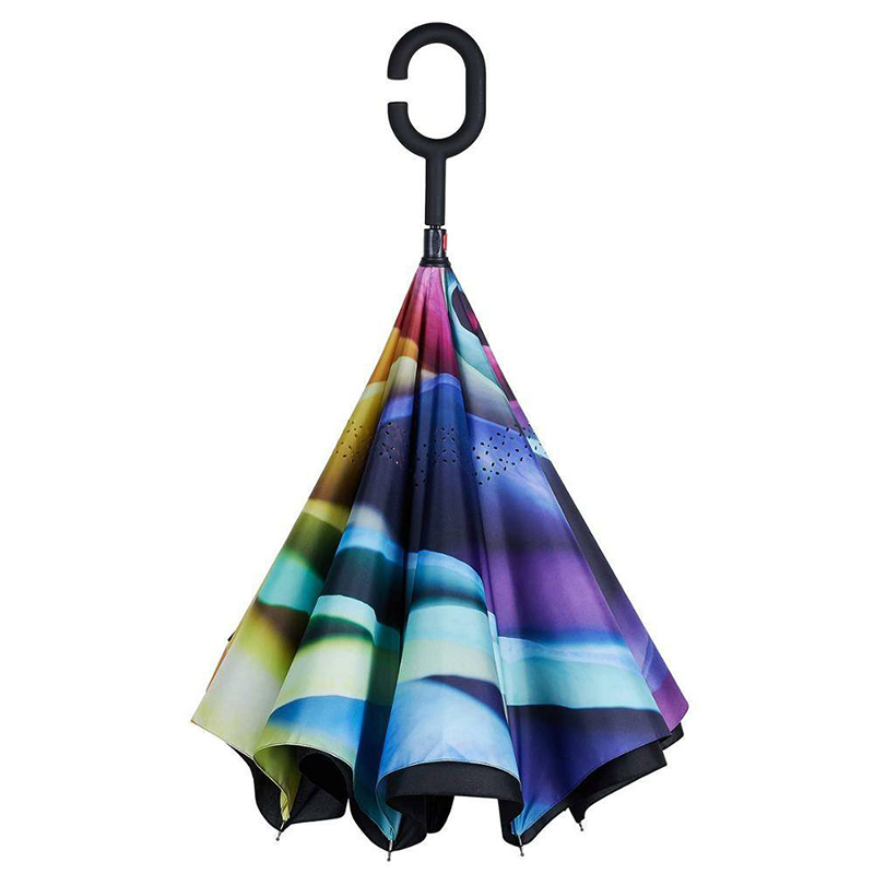 Handle Windproof Reverse Invert Umbrella - Image 4