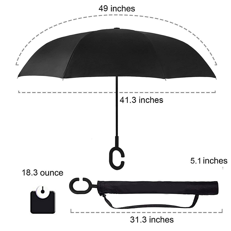 Handle Windproof Reverse Invert Umbrella - Image 5